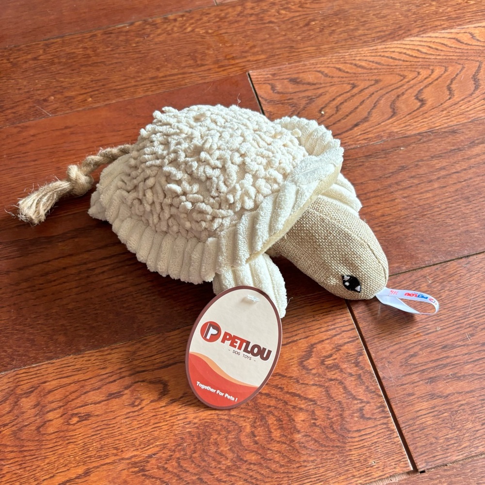 Pet Lou Turtle Dog Toy Squeaky Plush Chew Toy Durable Pet Play